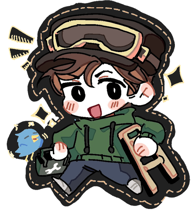 a stylised sticker of a roblox character